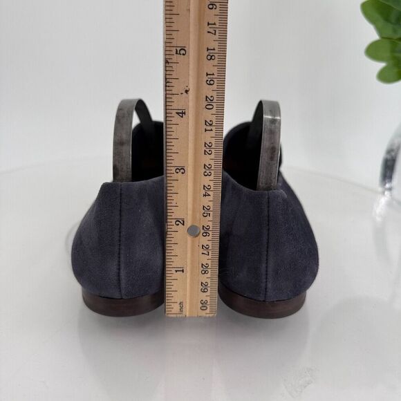 Vince Womens Brette Smoking Flats Loafers Slip On Blue Suede Leather Size 6 M - Picture 8 of 16
